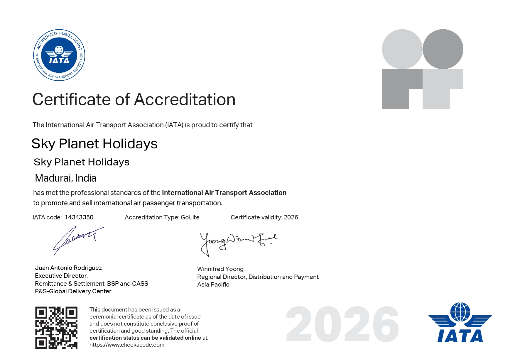 IATA Certificate